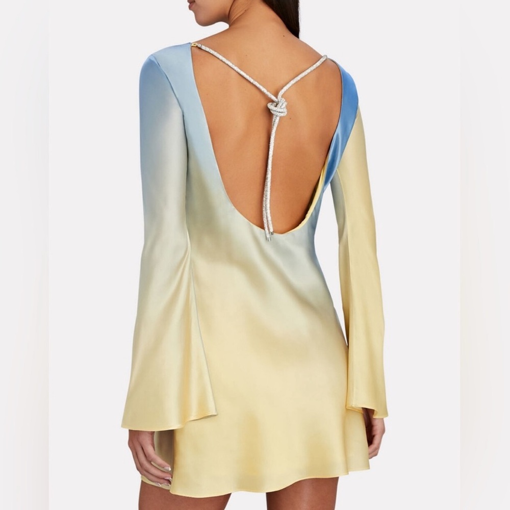 Cult Gaia Milla Embellished Ombré Satin Mini Dress size 6